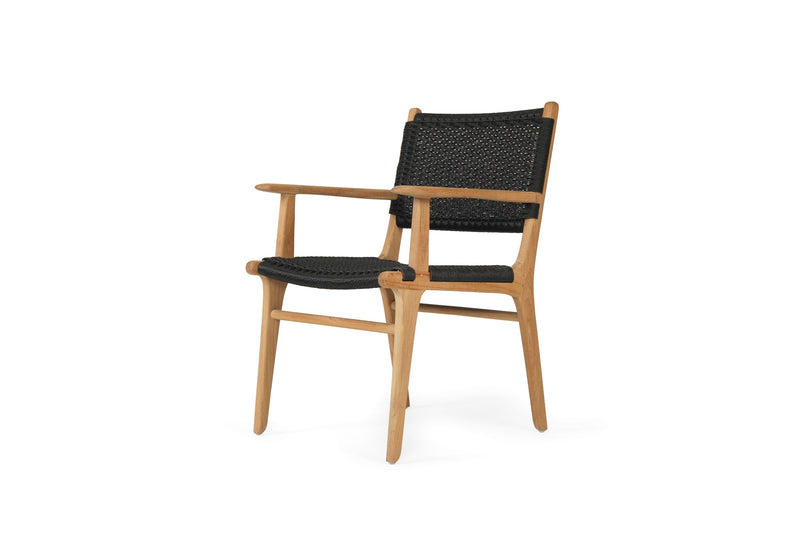 Zane Dining Armchair - Black - Close Weave