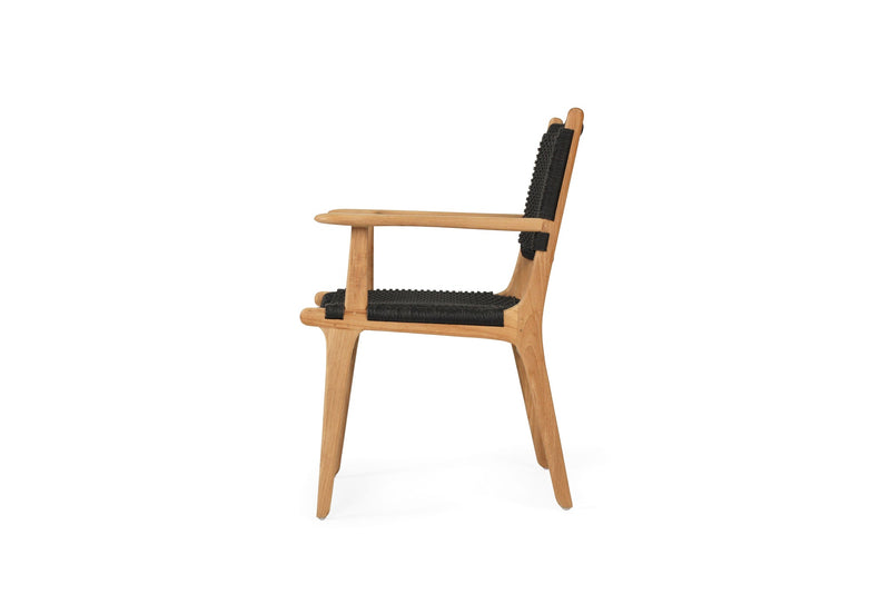Zane Dining Armchair - Black - Close Weave
