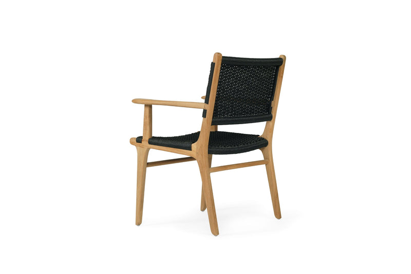 Zane Dining Armchair - Black - Close Weave