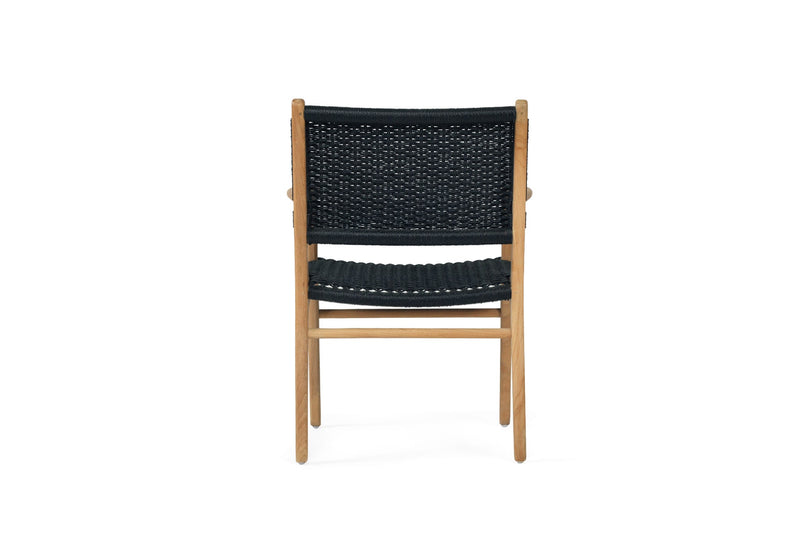 Zane Dining Armchair - Black - Close Weave