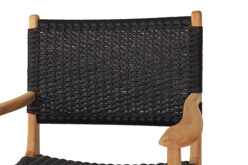 Zane Dining Armchair - Black - Close Weave