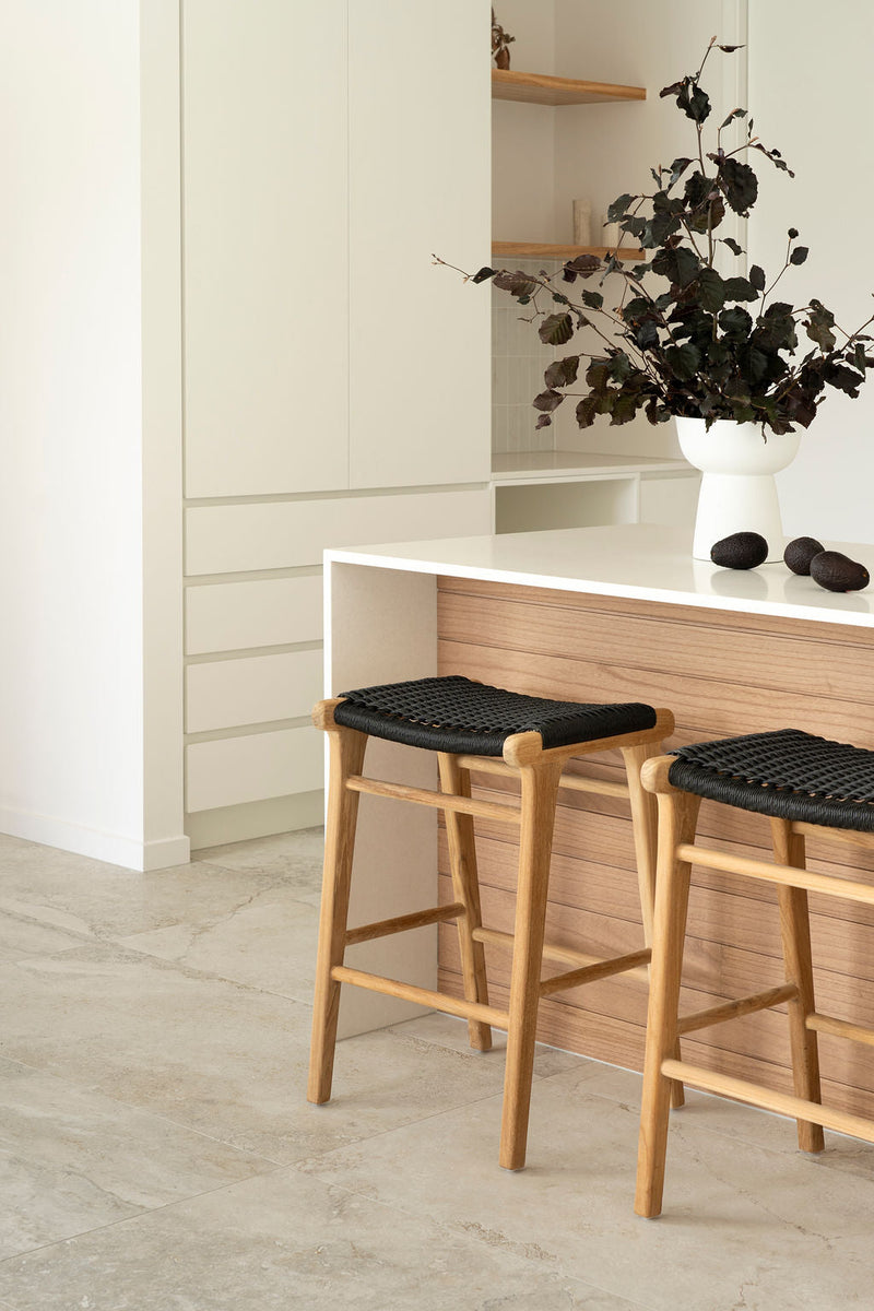 Zane Backless Counter Stool – Black (Close Weave)