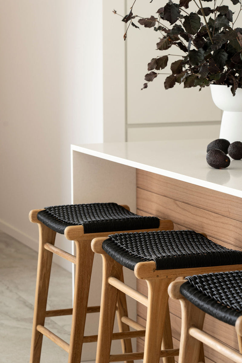Zane Backless Counter Stool – Black (Close Weave)