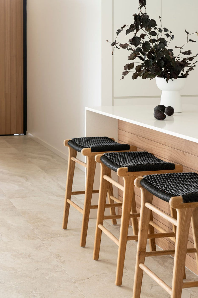Zane Backless Counter Stool – Black (Close Weave)