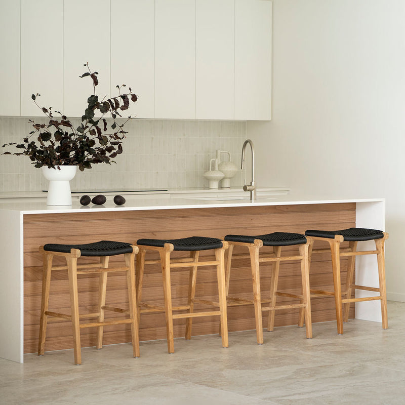 Zane Backless Counter Stool – Black (Close Weave)