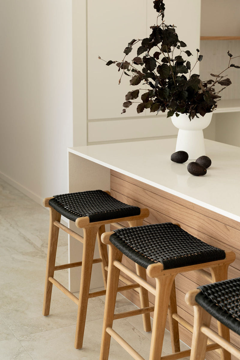 Zane Backless Counter Stool – Black (Close Weave)