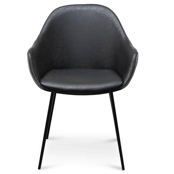 Calibre CDC2750-SE - PU Leather Dining Chair - Antique Black - Charcoal Velvet (Set of 2)