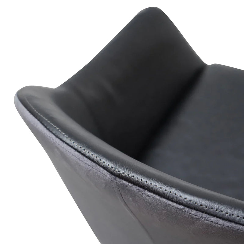 Calibre CDC2750-SE - PU Leather Dining Chair - Antique Black - Charcoal Velvet (Set of 2)