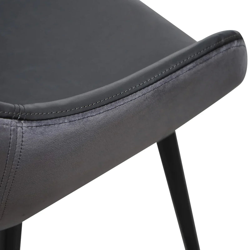 Calibre CDC2750-SE - PU Leather Dining Chair - Antique Black - Charcoal Velvet (Set of 2)