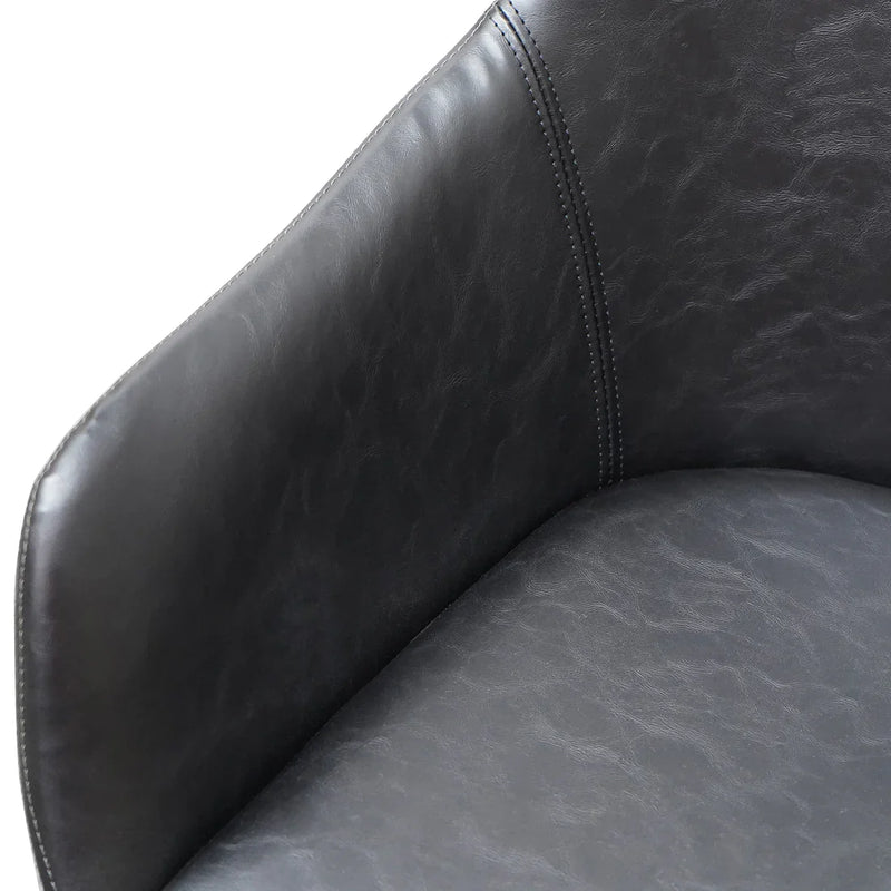Calibre CDC2750-SE - PU Leather Dining Chair - Antique Black - Charcoal Velvet (Set of 2)