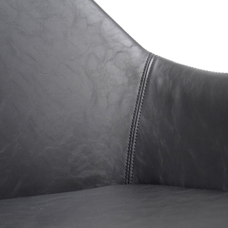 Calibre CDC2750-SE - PU Leather Dining Chair - Antique Black - Charcoal Velvet (Set of 2)
