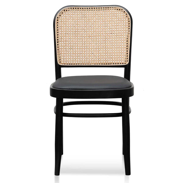 Calibre CDC6382-SD Black Cushion Dining Chair - Natural Rattan