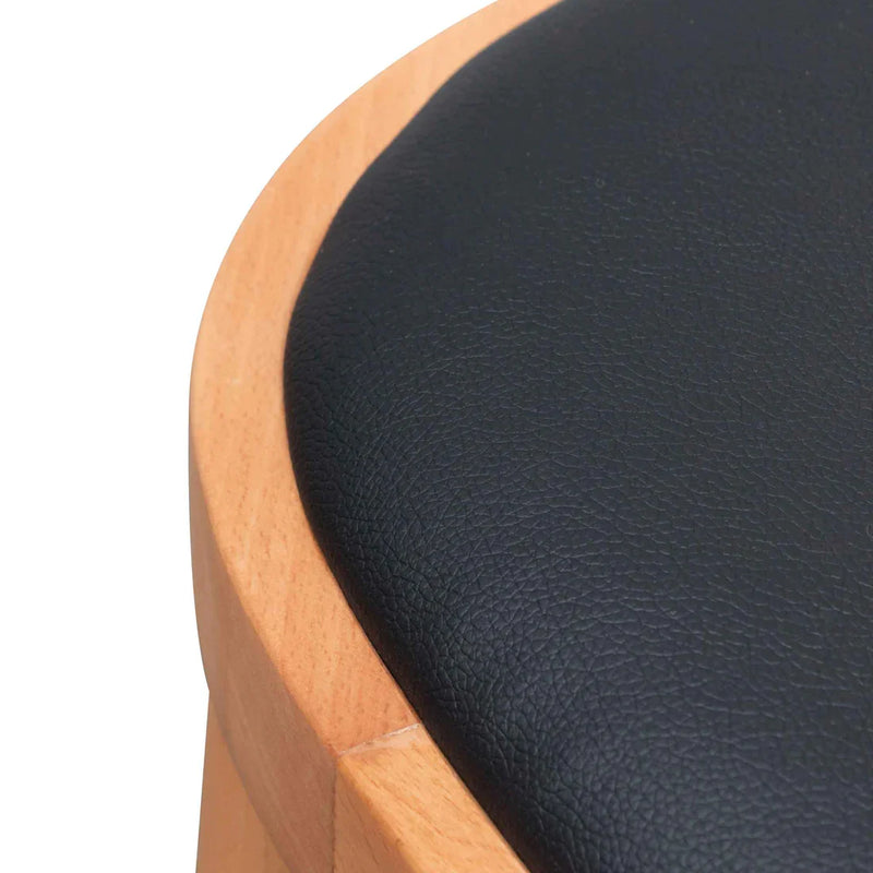 Calibre CDC6383-SD Black Cushion Dining Chair - Natural Rattan and Frame