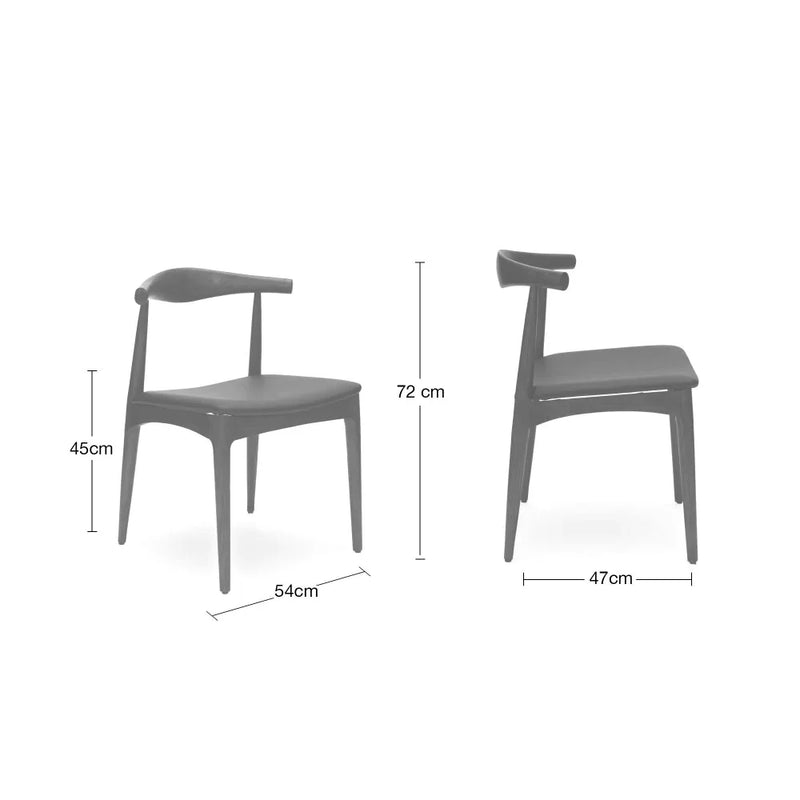 Calibre CDC182 Elbow Dining Chair - Natural with Light Grey Fabric Seat