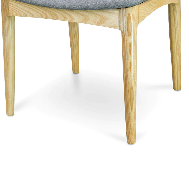 Calibre CDC182 Elbow Dining Chair - Natural with Light Grey Fabric Seat