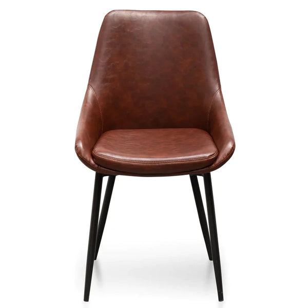 Calibre CDC2981-SE - Dining Chair in Cinnamon Brown PU Leather (Set of 2)