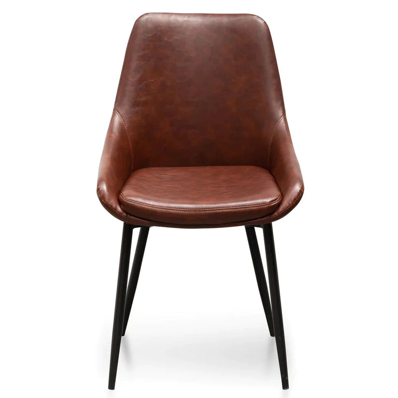 Calibre CDC2981-SE - Dining Chair in Cinnamon Brown PU Leather (Set of 2)