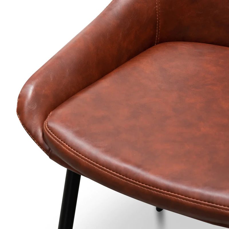 Calibre CDC2981-SE - Dining Chair in Cinnamon Brown PU Leather (Set of 2)