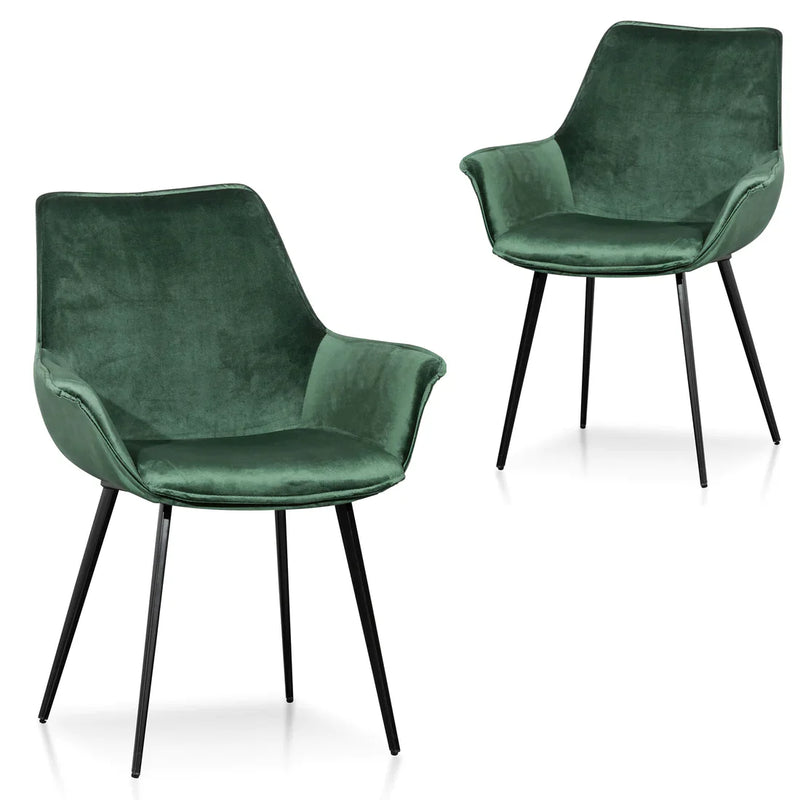 Calibre CDC6210-SE Dining Chair - Dark Green Velvet (Set of 2)