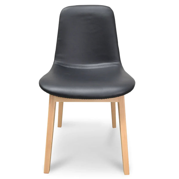 Calibre CDC2047-SD Cozy Dining Chair - Black PU - Natural Base