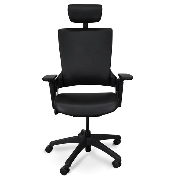 Calibre OC2151-UN-HD2155-UN Ergonomic Leather Office Chair With Head Rest - Black