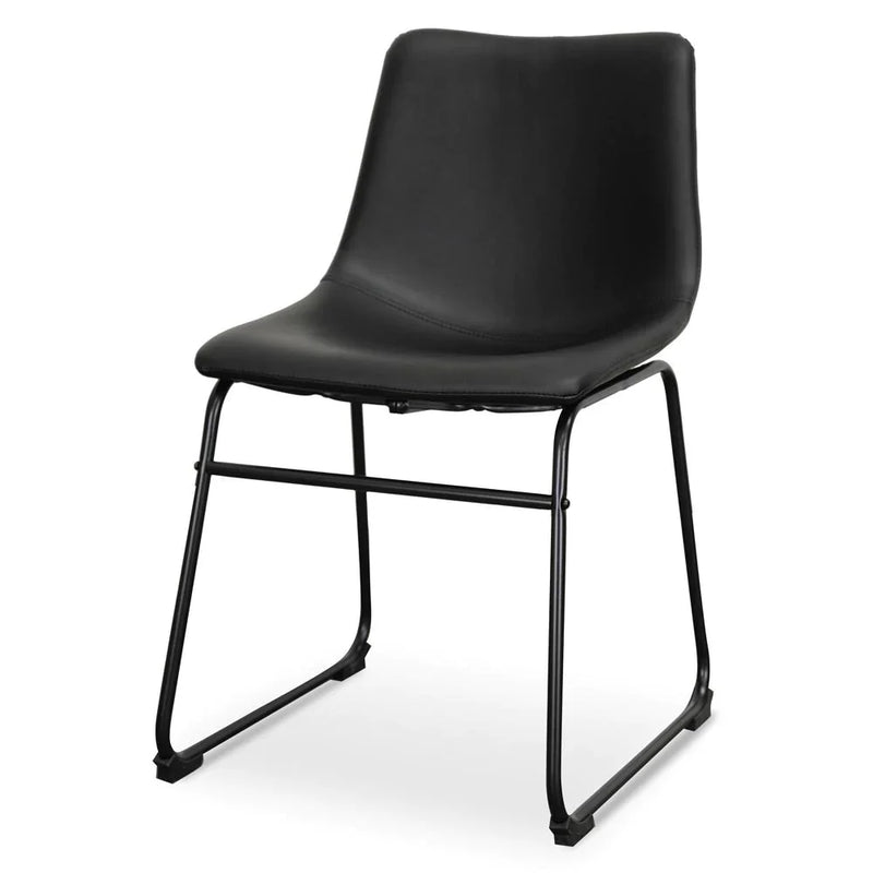Calibre CDC2084-SE Industrial Dining Chair - Black PU (Set of 2)