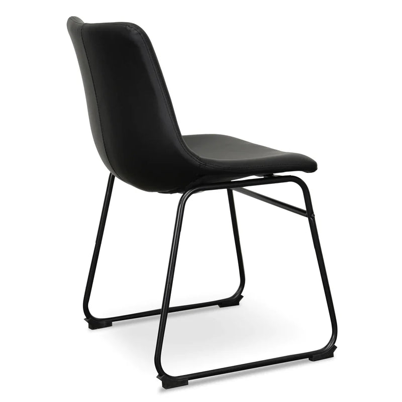 Calibre CDC2084-SE Industrial Dining Chair - Black PU (Set of 2)