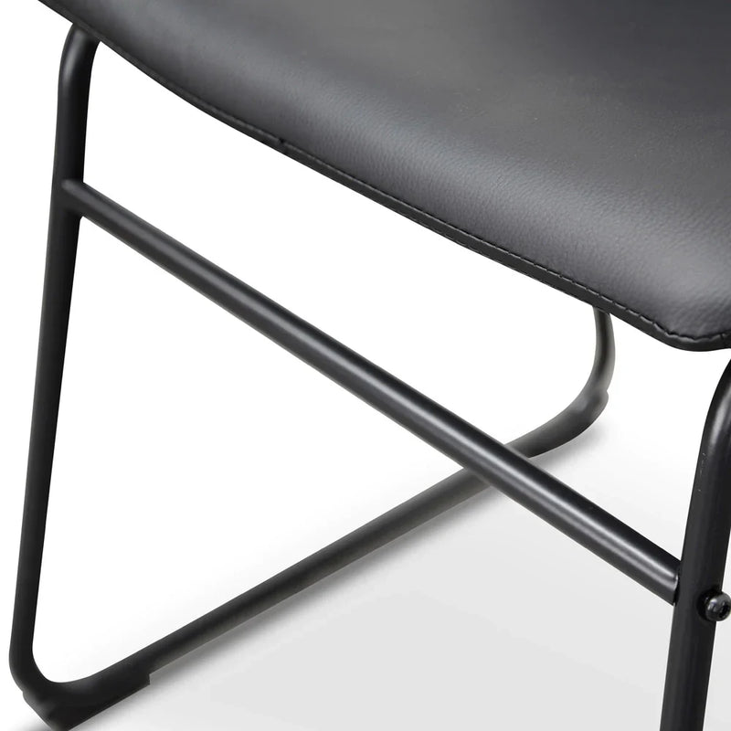 Calibre CDC2084-SE Industrial Dining Chair - Black PU (Set of 2)