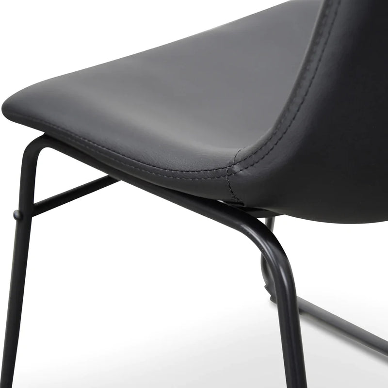 Calibre CDC2084-SE Industrial Dining Chair - Black PU (Set of 2)