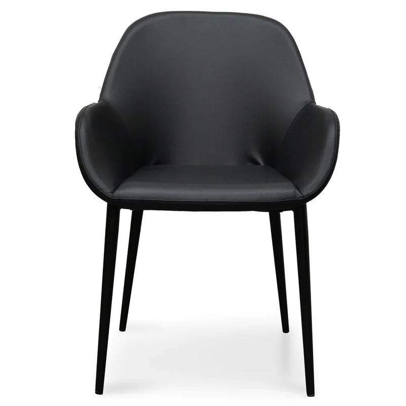 Calibre CDC2226-SD Dining chair - Black PU - Black Legs