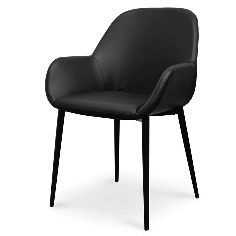 Calibre CDC2226-SD Dining chair - Black PU - Black Legs