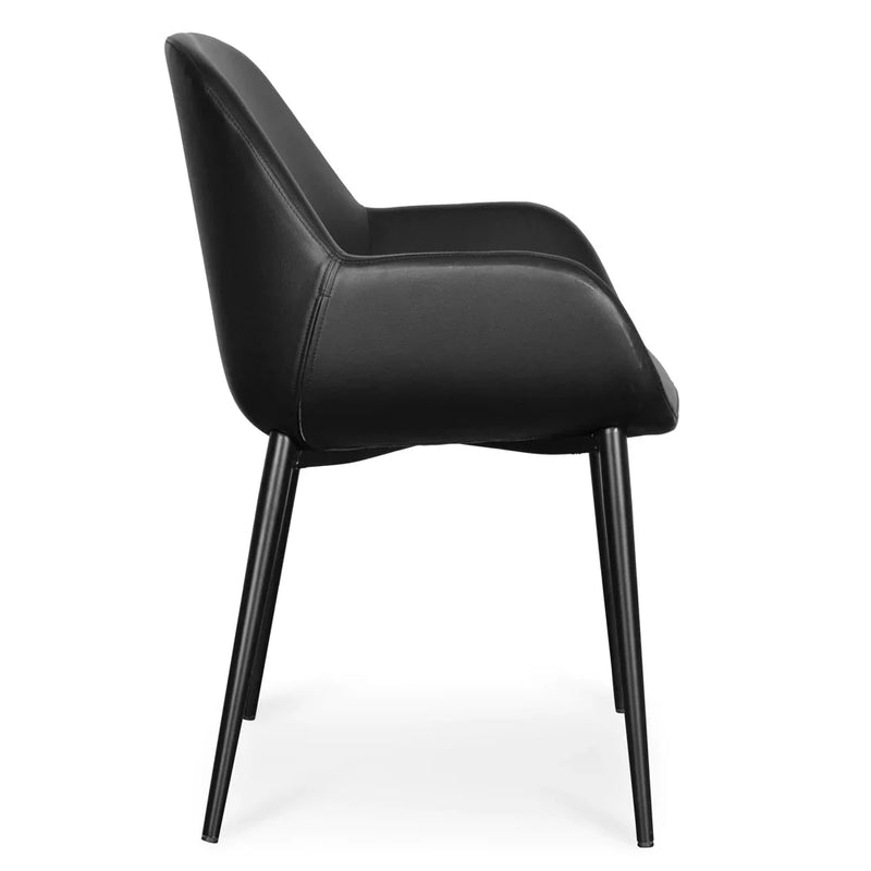 Calibre CDC2226-SD Dining chair - Black PU - Black Legs