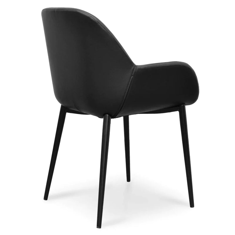 Calibre CDC2226-SD Dining chair - Black PU - Black Legs