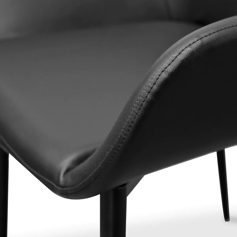 Calibre CDC2226-SD Dining chair - Black PU - Black Legs
