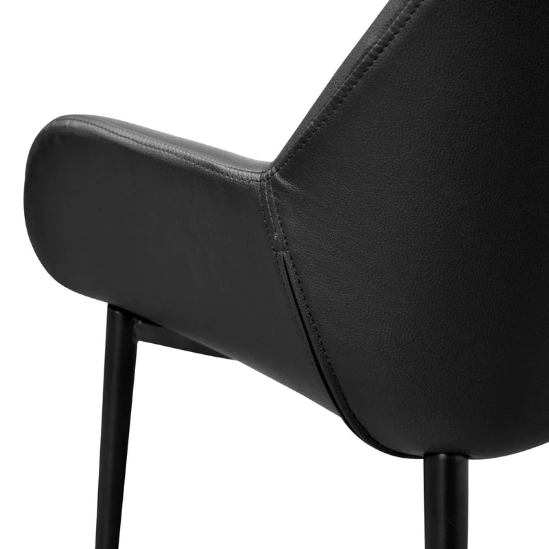Calibre CDC2226-SD Dining chair - Black PU - Black Legs