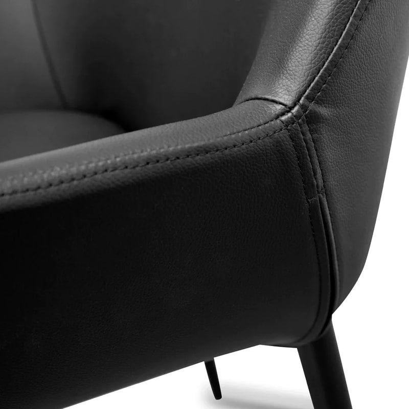 Calibre CDC2226-SD Dining chair - Black PU - Black Legs