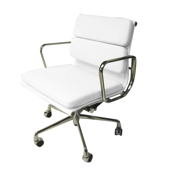 Calibre COC103W Low Back Office Chair - White Leather
