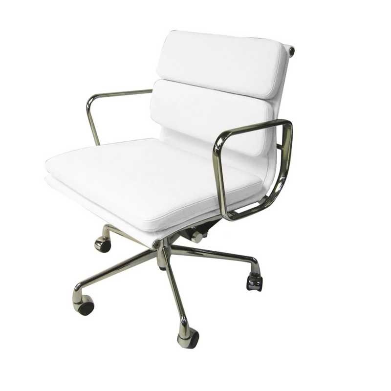 Calibre COC103W Low Back Office Chair - White Leather