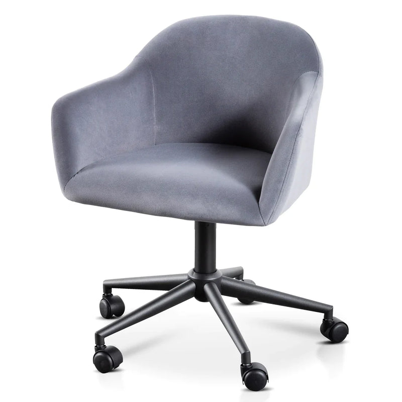 Calibre COC6196-LF Charcoal Velvet office Chair - Black Base