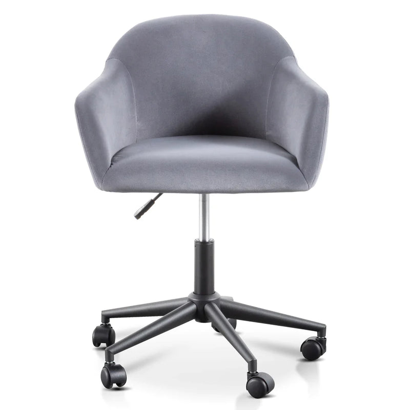 Calibre COC6196-LF Charcoal Velvet office Chair - Black Base