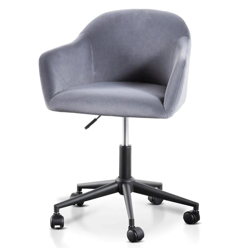 Calibre COC6196-LF Charcoal Velvet office Chair - Black Base