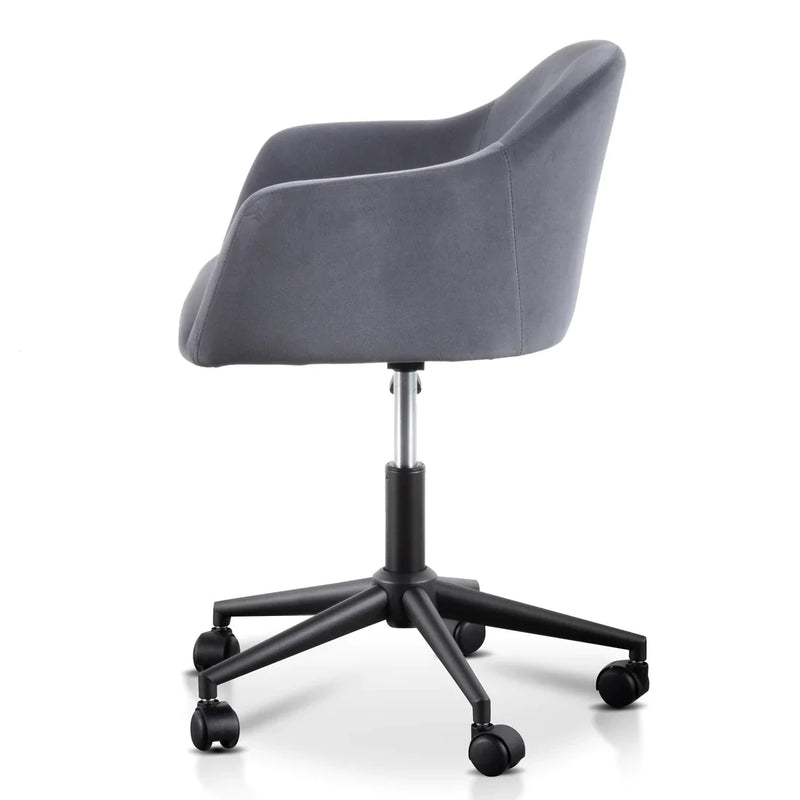 Calibre COC6196-LF Charcoal Velvet office Chair - Black Base