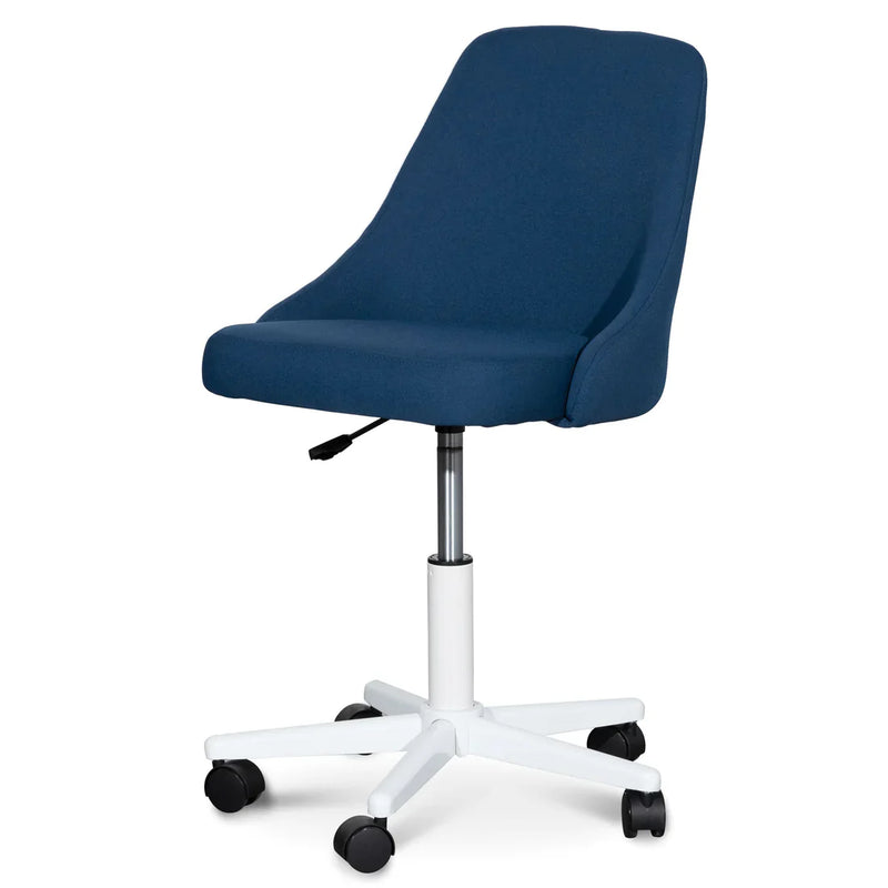 Calibre COC6239-UN Space Blue Fabric Office Chair - White Base