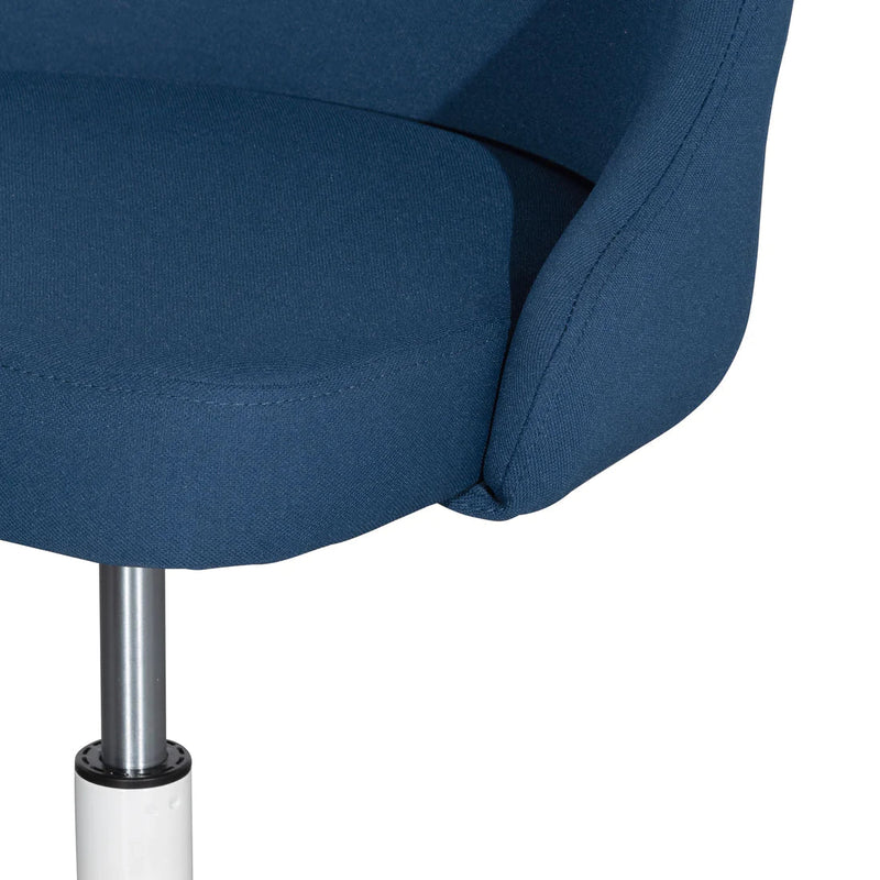 Calibre COC6239-UN Space Blue Fabric Office Chair - White Base