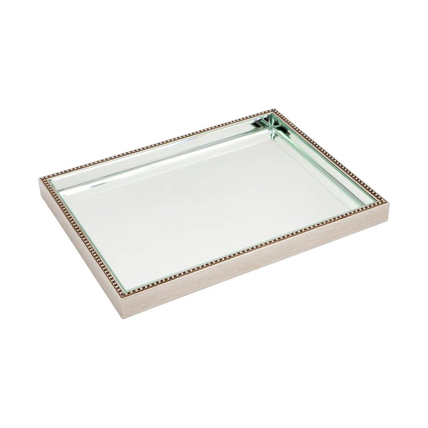 Zeta Mirror Tray - Small Antique Silver