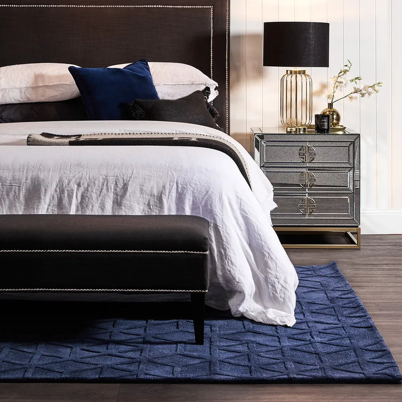 Rochester material:Mirrored Bedside Table