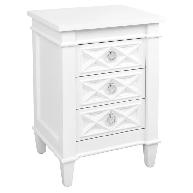 Plantation Bedside Table -  Small White