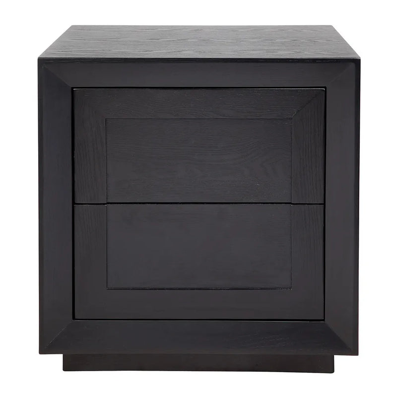 Balmain Oak Tall Bedside Table - Black