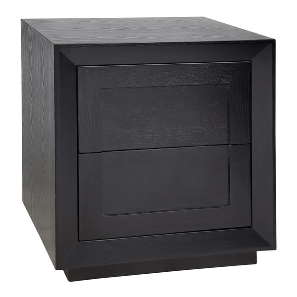 Balmain Oak Tall Bedside Table - Black