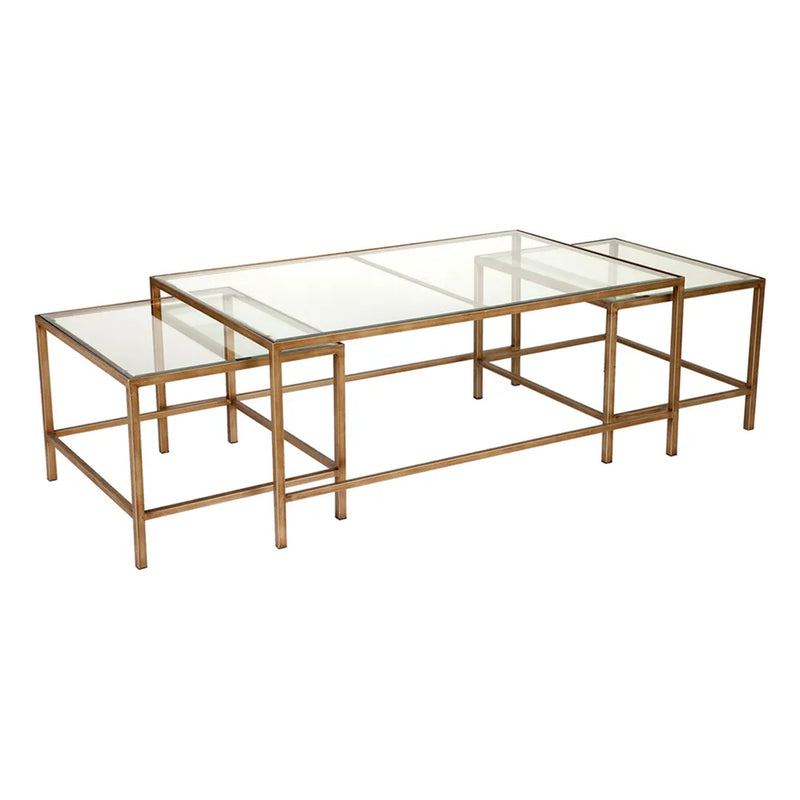 Cocktail Glass Nesting Coffee Tables - Antique Gold